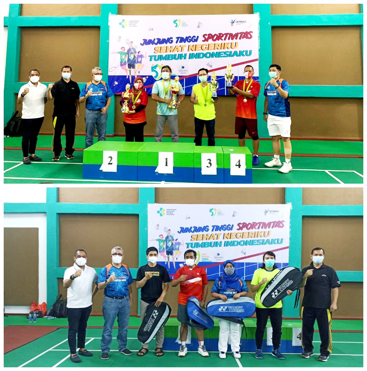 RSUP Persahabatan Juara 3 dan Meraih Pemain Terbaik Putri Lomba Badminton HKN ke - 57 Kemenkes 2021